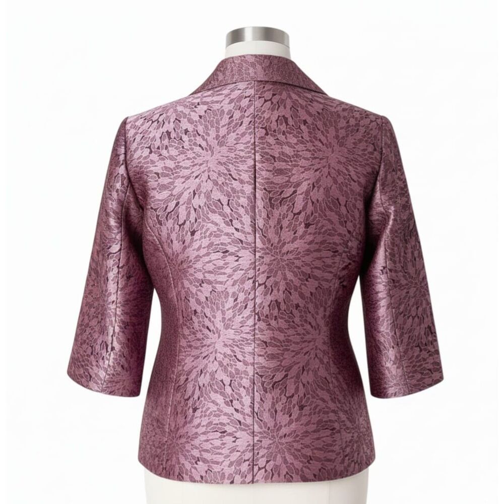 VTG 90s Dressbarn Pink Metallic Teardrop Jacquard Dress Jacket Blazer Sz S - Picture 2 of 9